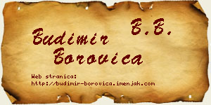 Budimir Borovica vizit kartica